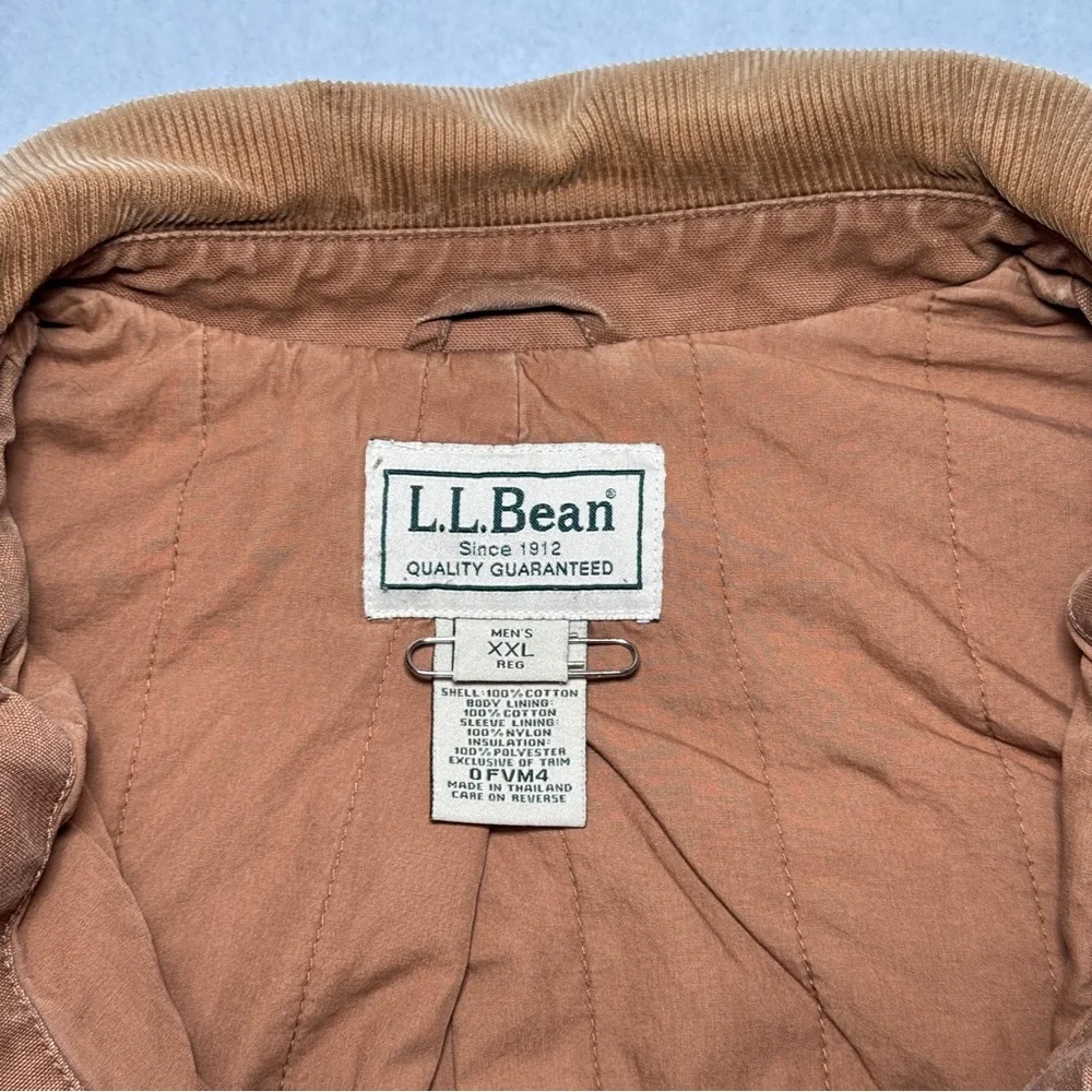 LL Bean Chore Barn Coat Field Jacket Mens Sz 2XL Corduroy Collar & Cuffs - Picture 6 of 12